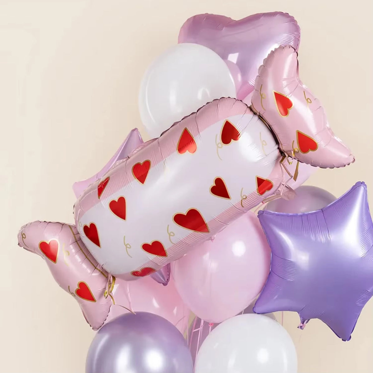 Candy Heart Foil Balloons Set