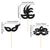 Black Glitter Masquerade Mask Toppers