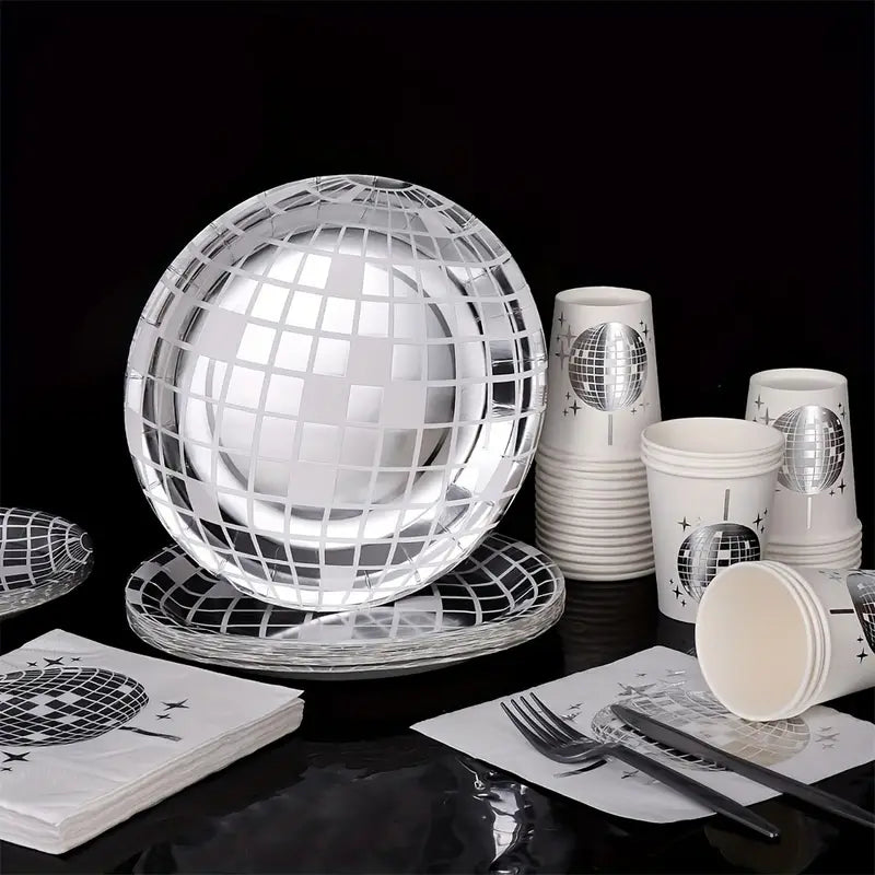 Silver Disco Tableware Set