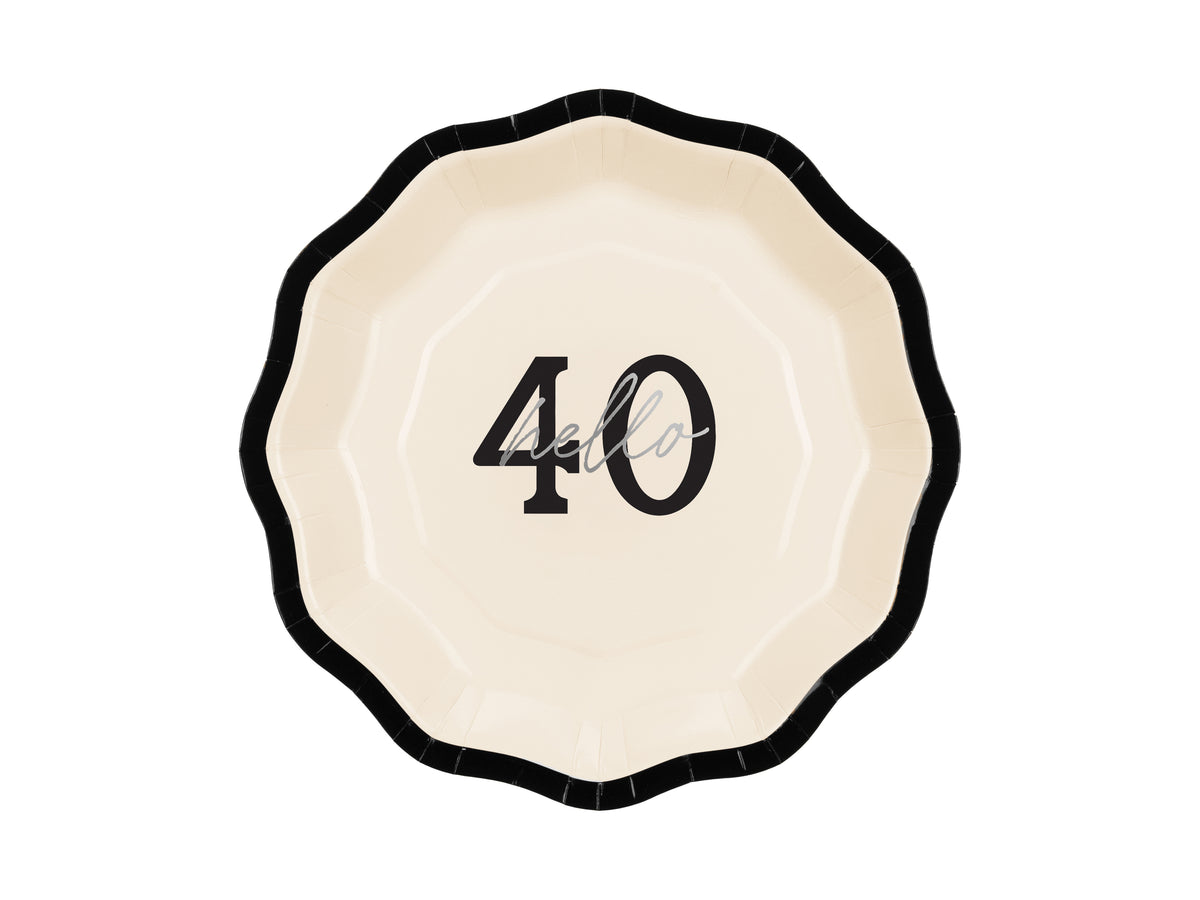“Hello 40” Paper Plates