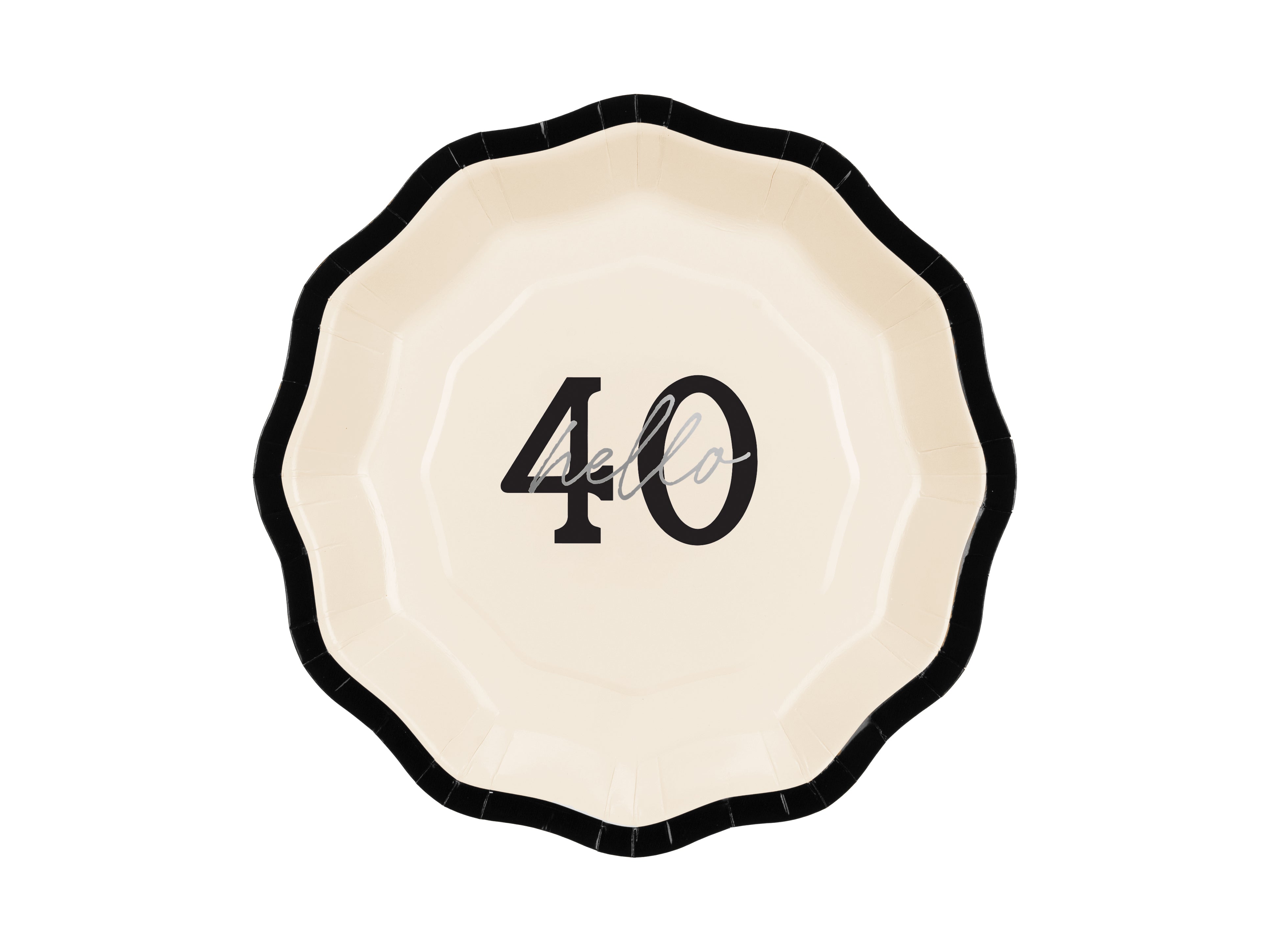 “Hello 40” Paper Plates