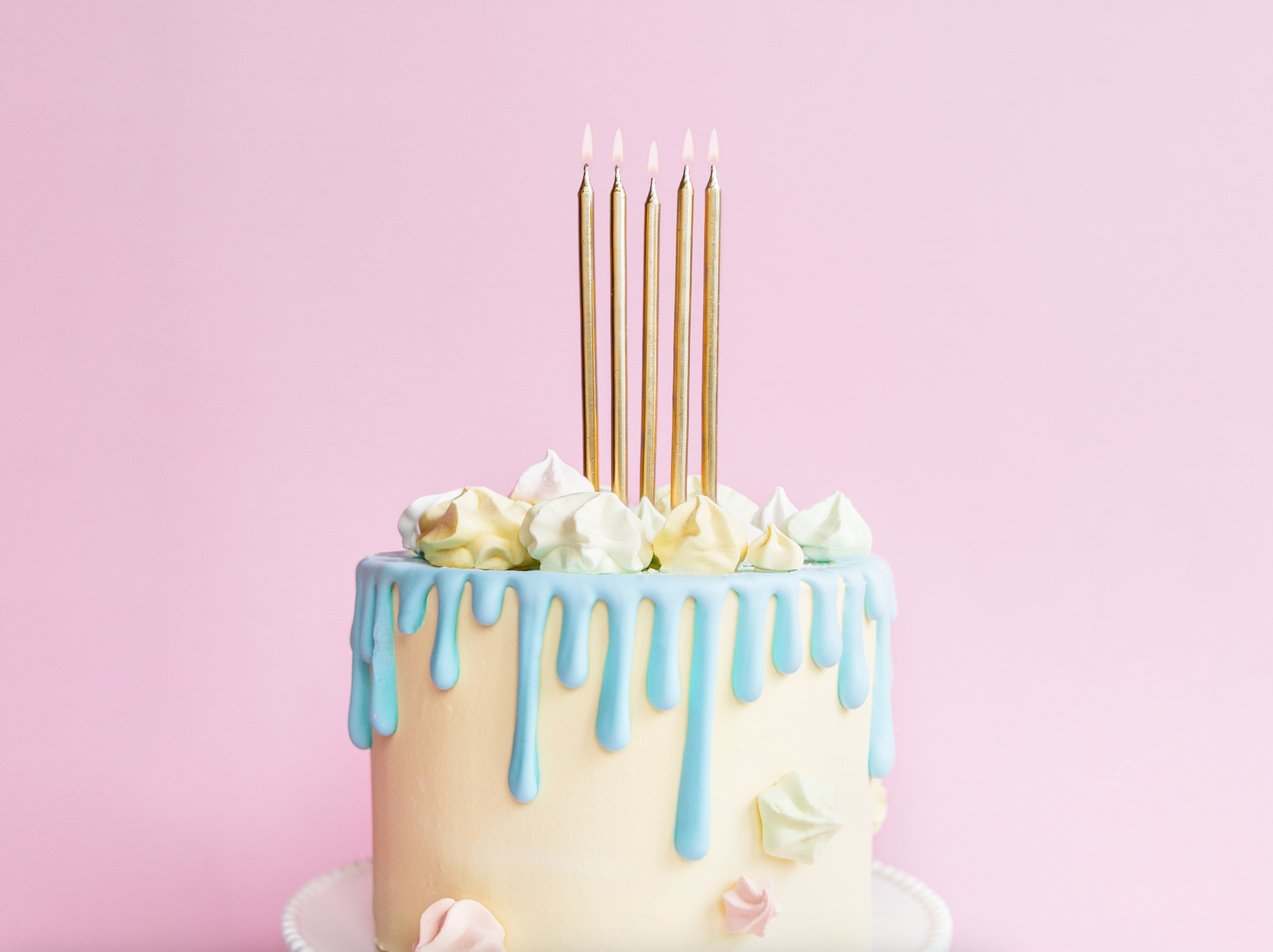 Tall Gold Birthday Candles 