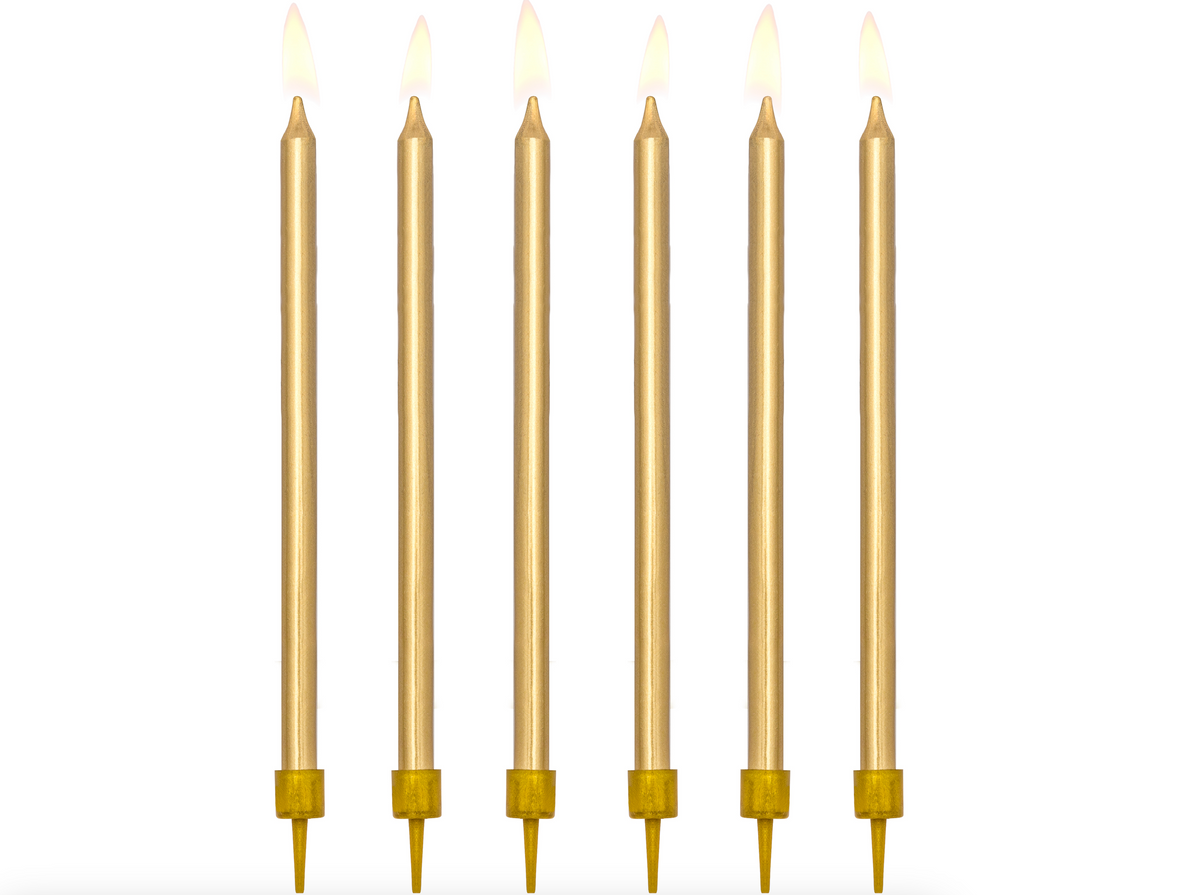 Tall Gold Birthday Candles 