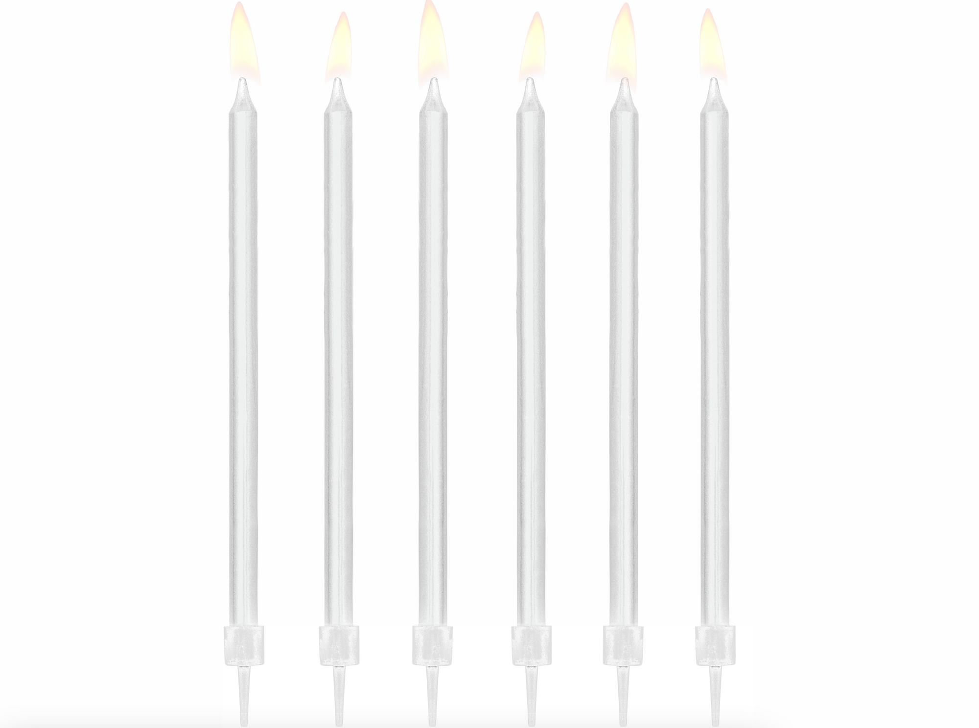 Tall White Birthday Candles