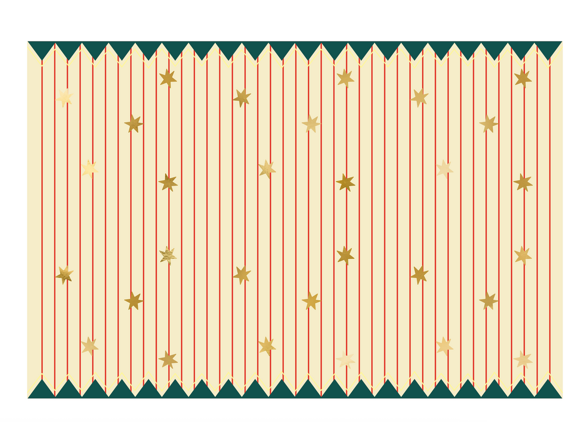 Thin Stripes &amp; Stars Paper Tablecloth