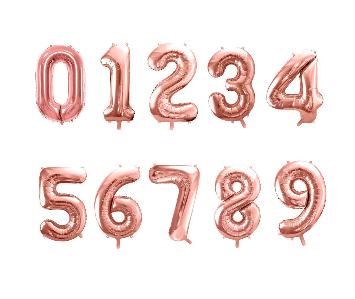 Metallic Rose Gold Foil Balloon Number