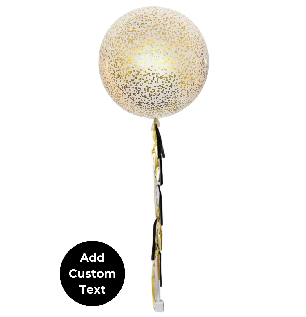 Customizable Metallic Confetti Giant Balloon with Tassels