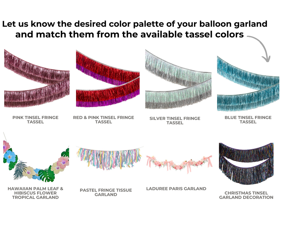 Red &amp; Gold Tinsel Balloon Garland