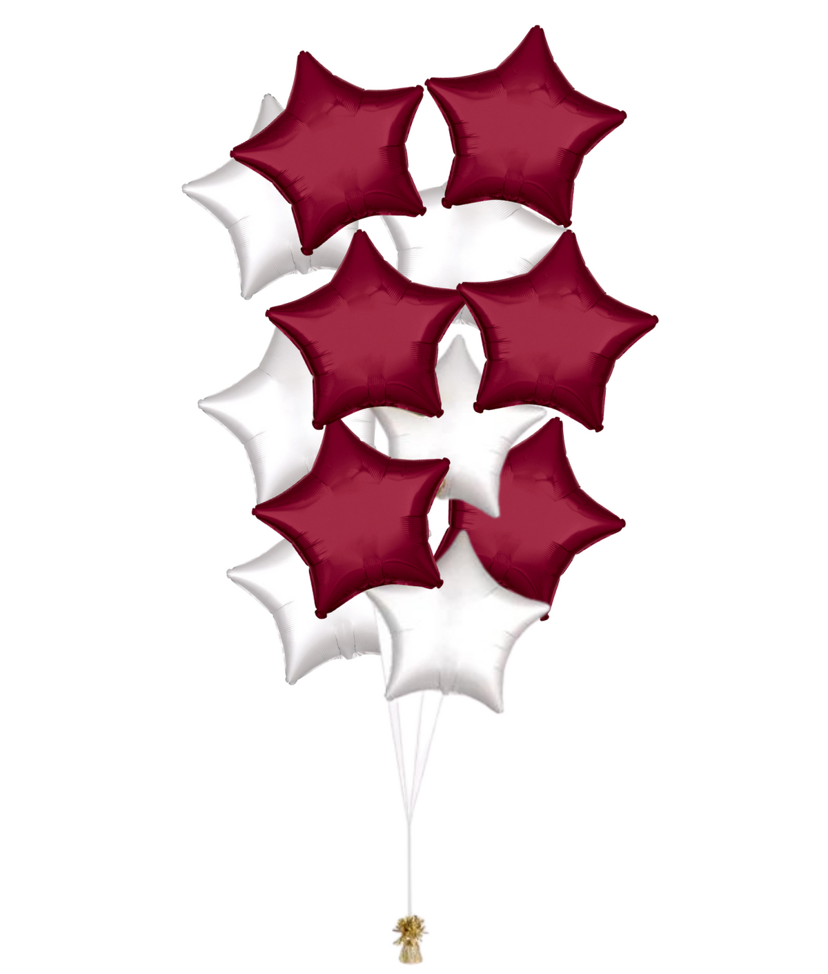 18&#39;&#39; Burgundy &amp; White Star Bouquet