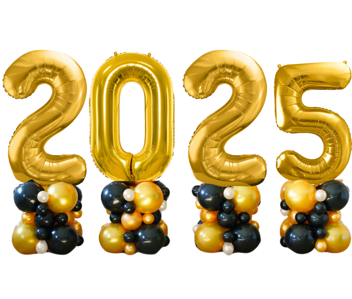 Giant Year Number Balloon Columns