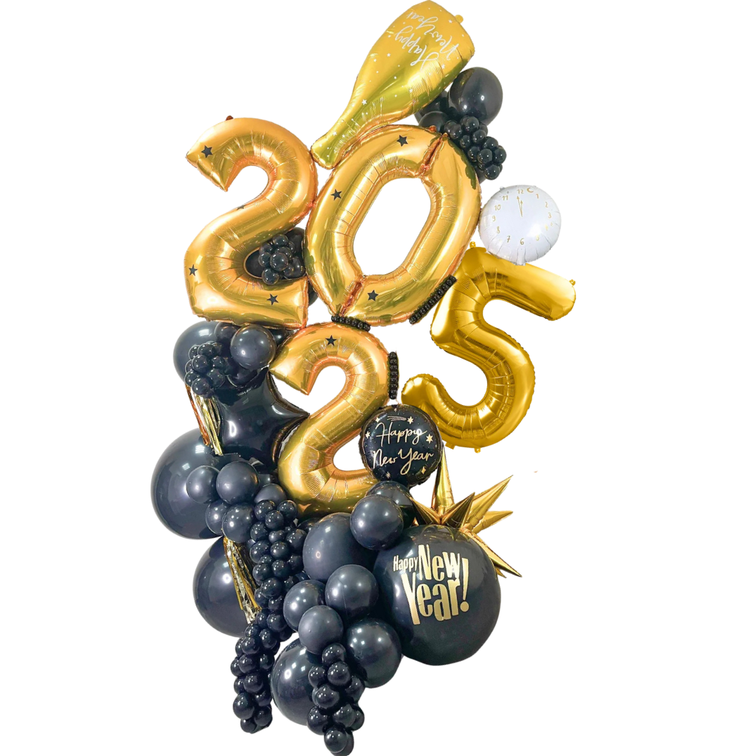 New Year&#39;s Balloon Cluster