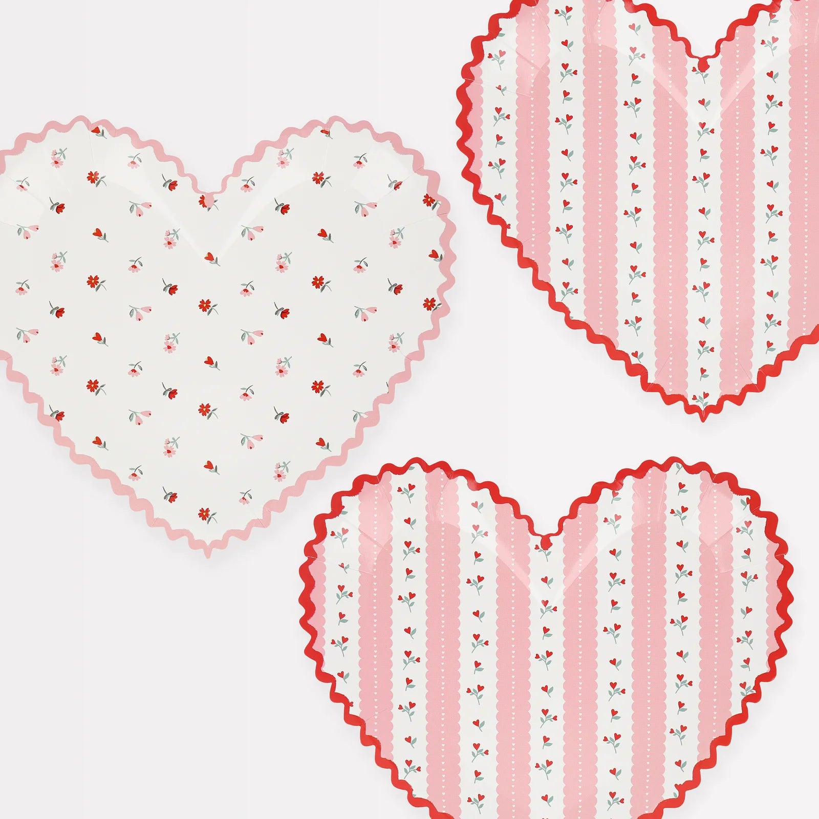 Vintage Rose Heart Plates