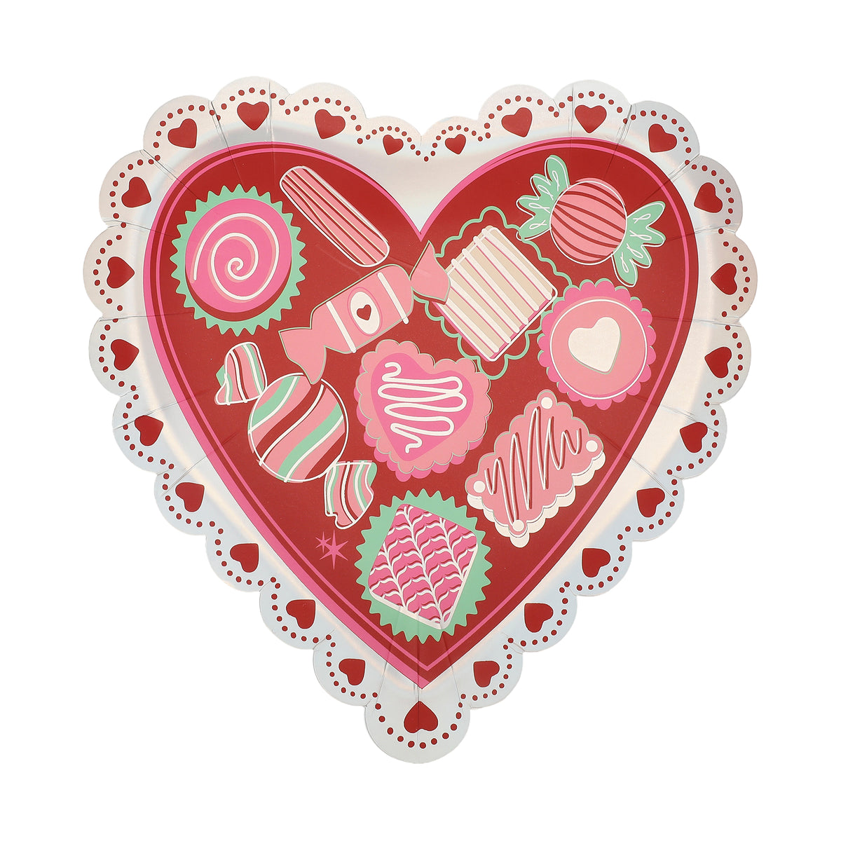 Festive Heart Dessert Plates
