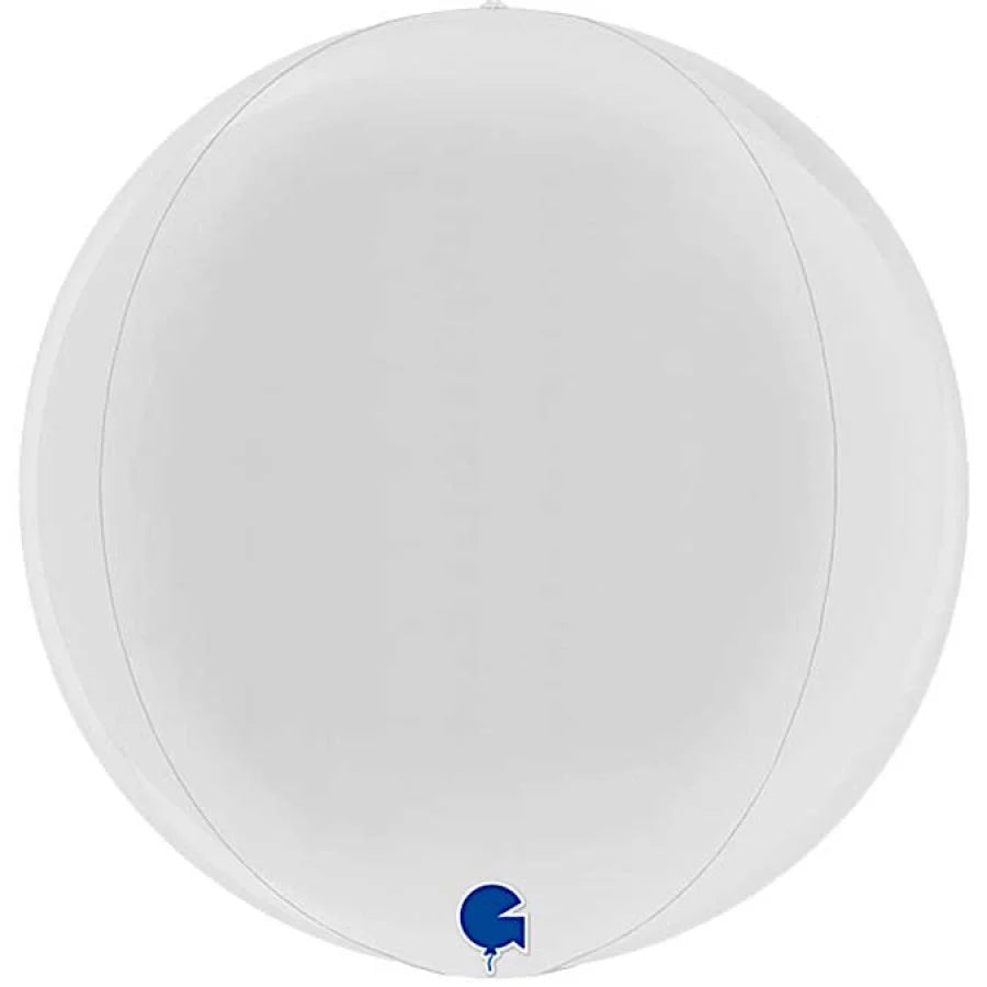 15" White Orbz Balloon