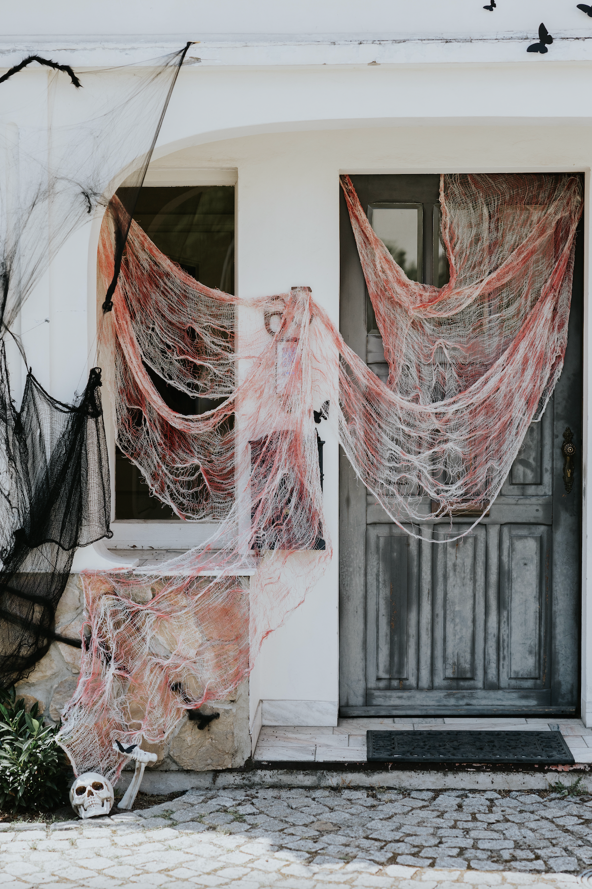 White Fabric with Blood Stains Backdrop