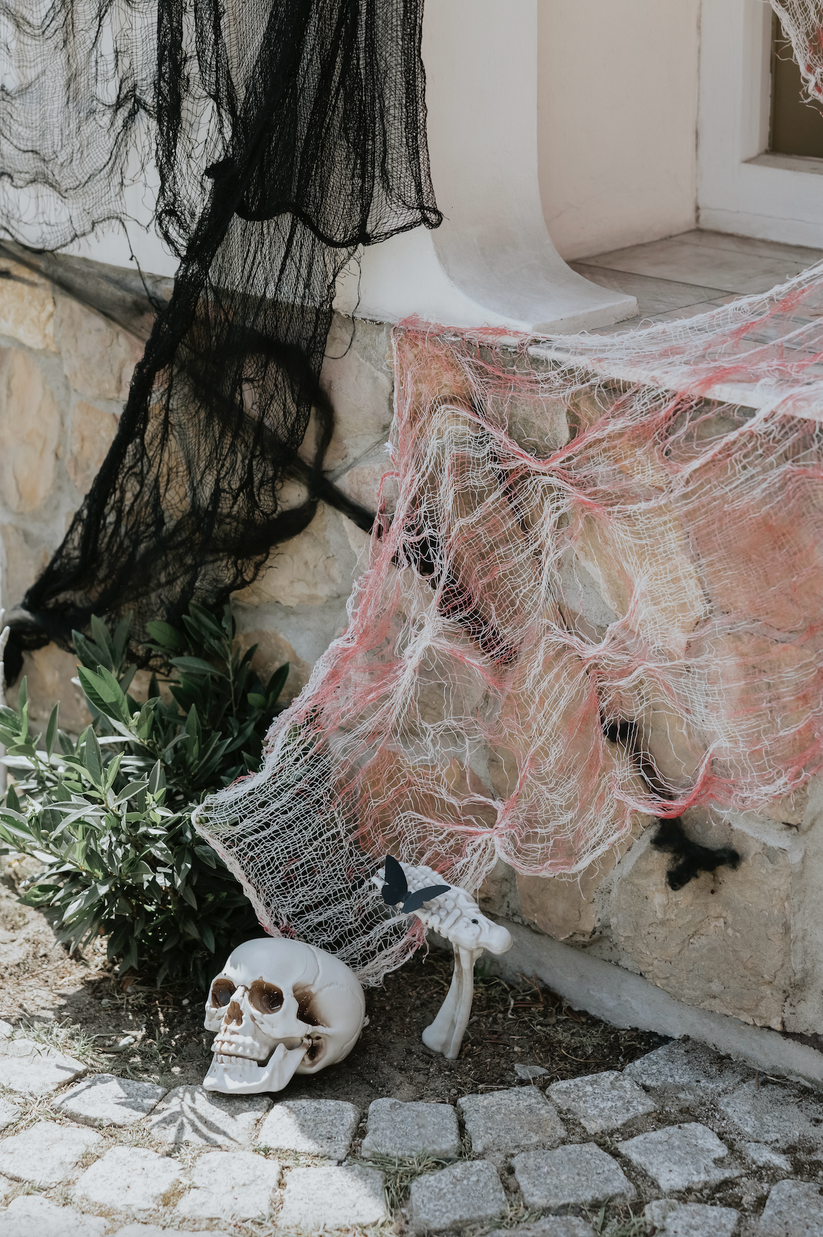 White Fabric with Blood Stains Backdrop