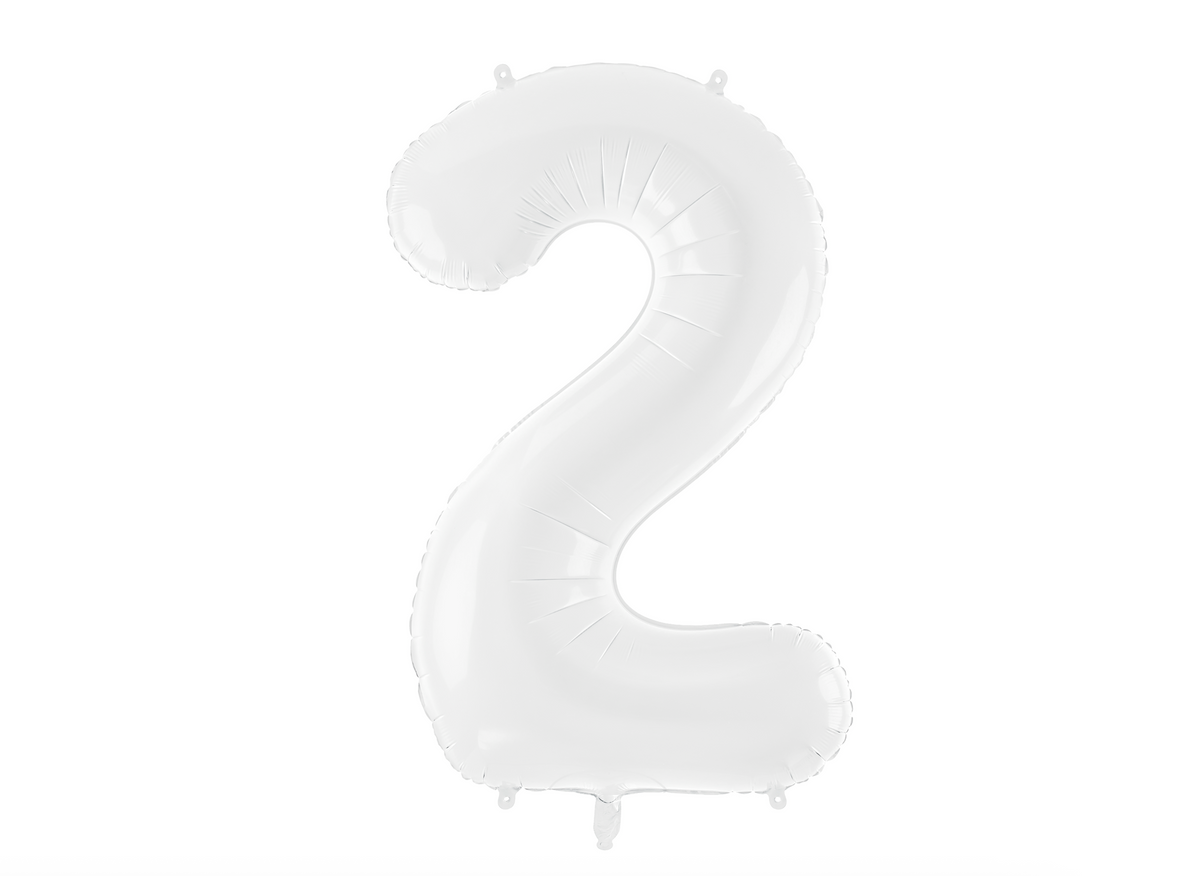 White Number Foil Balloon