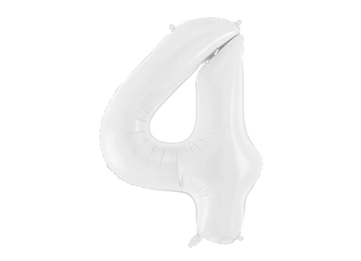 White Number Foil Balloon