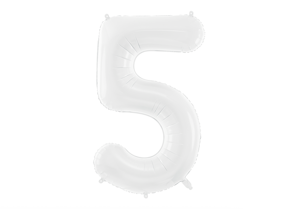 White Number Foil Balloon