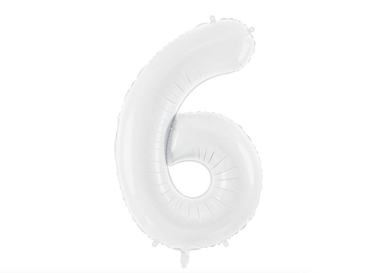 White Number Foil Balloon