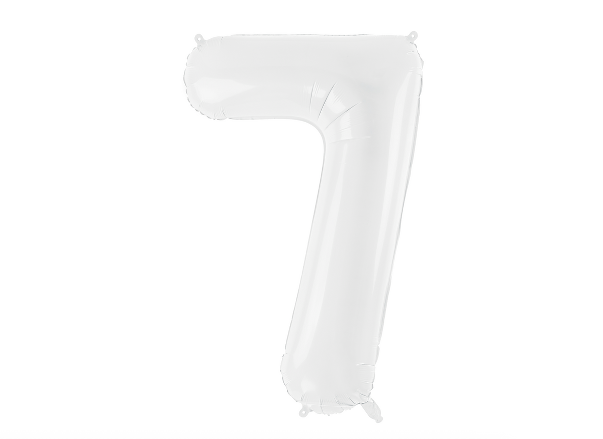 White Number Foil Balloon