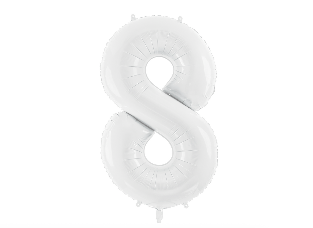 White Number Foil Balloon