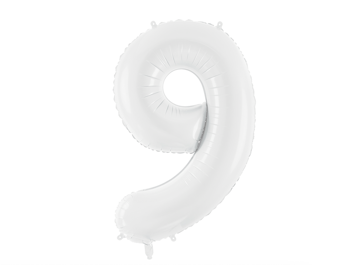 White Number Foil Balloon