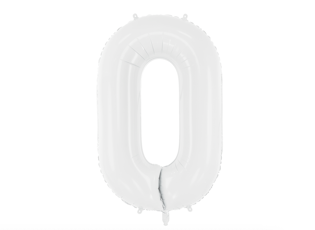 White Number Foil Balloon