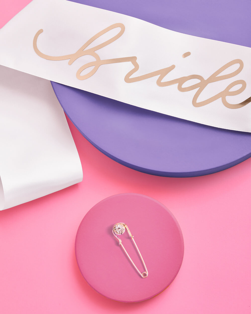 White & Rose Gold Bride to Be Sash
