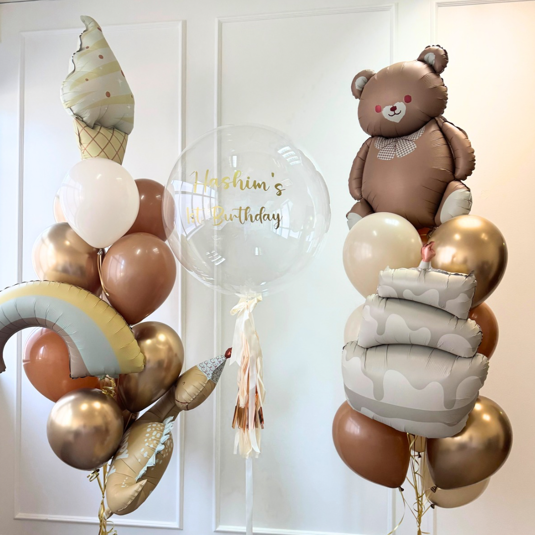 Birthday Bear & Dinosaur Balloon Bouquet