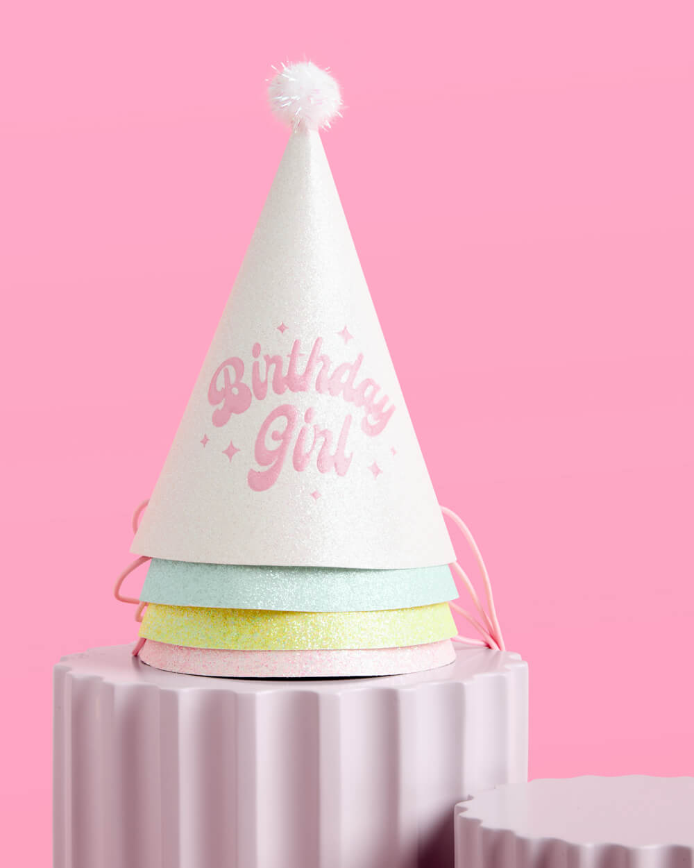 Pastel Birthday Girl Party Hat Set