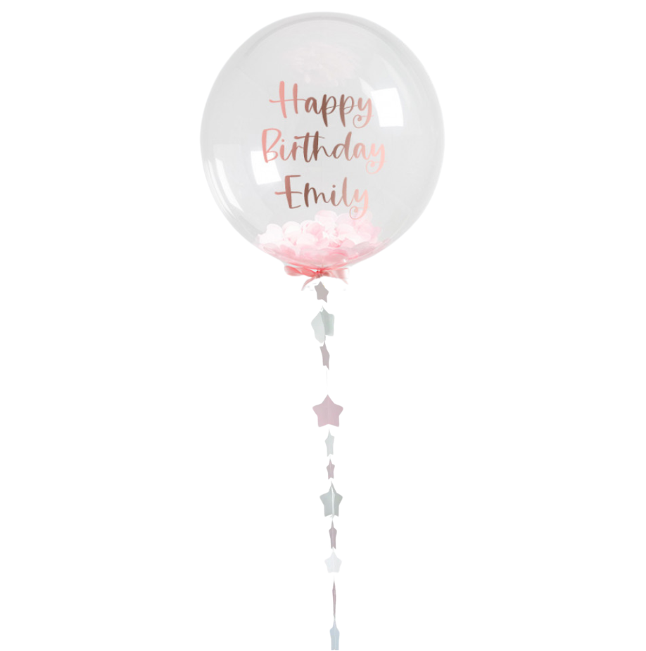 Custom Pink Stars Bubble Balloon