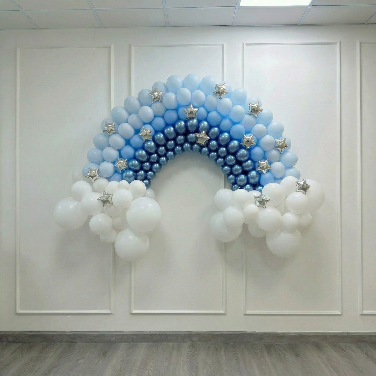 Blue Rainbow Balloon Arch