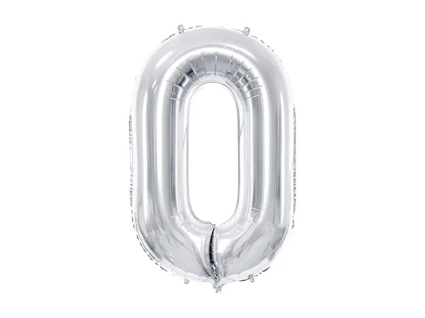 Metallic Silver Foil Balloon Number