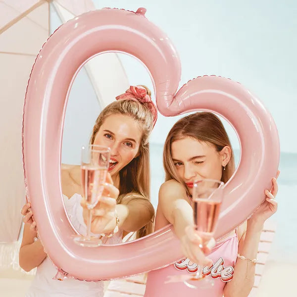 Blush Pink Open Heart Foil Balloon Frame