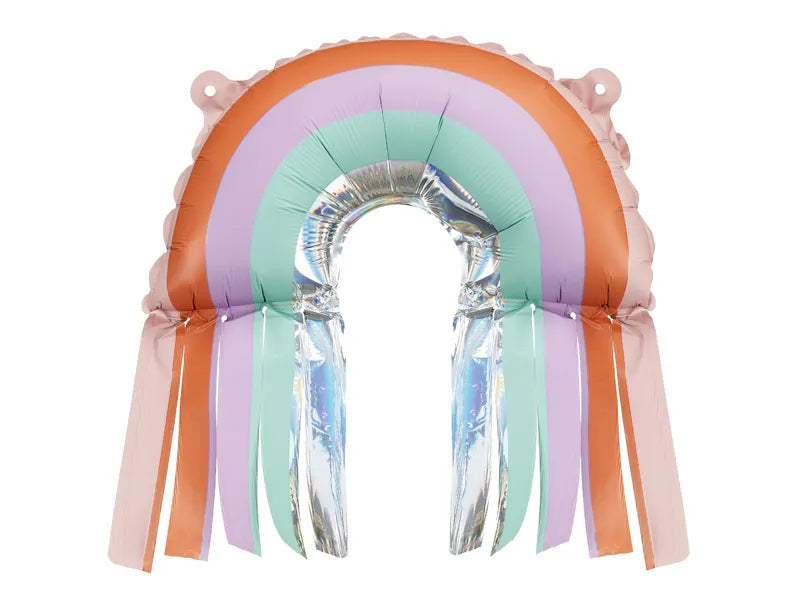 Mini Rainbow Foil Balloons with Fringe