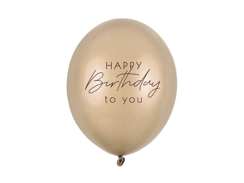 Metallic Gold Happy Birthday Balloons Set
