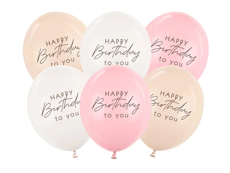 Pink Happy Birthday Balloons Set