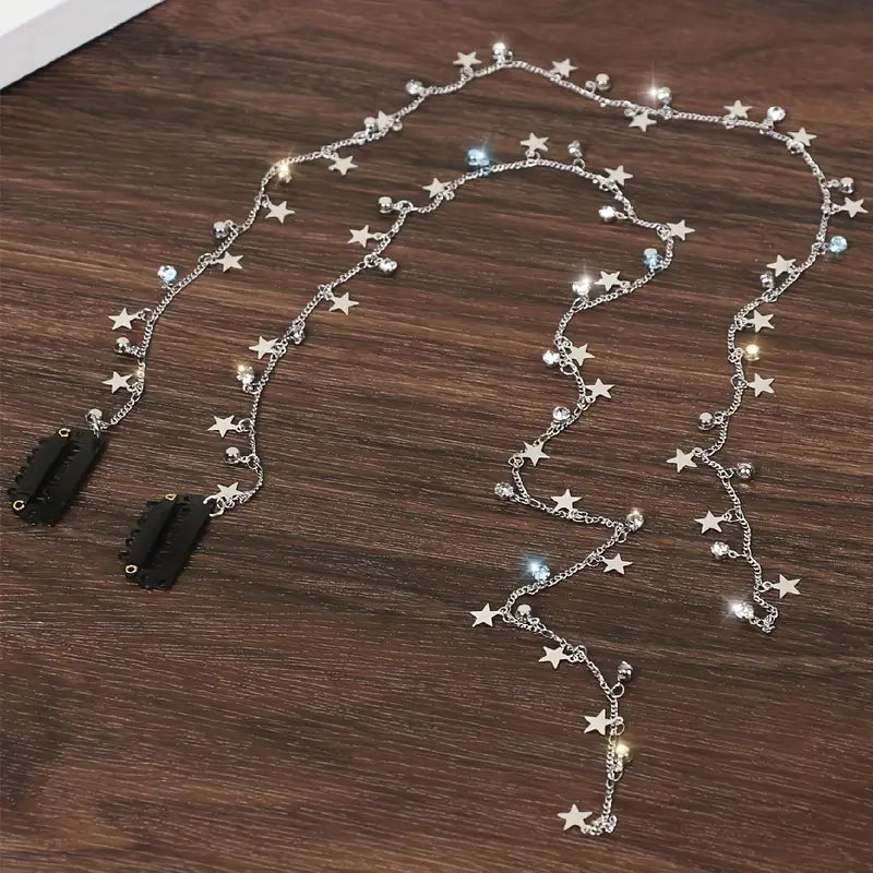 Rhinestone Star Chain Hairpins
