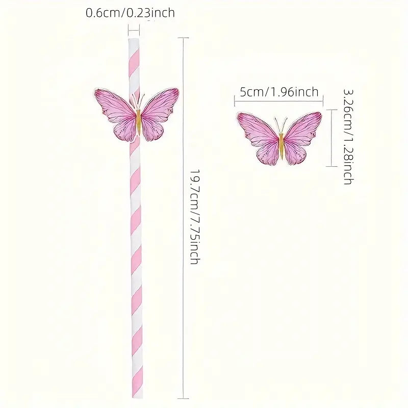 Purple Butterfly Party Straws *NORA PRICE/QUANTITY*