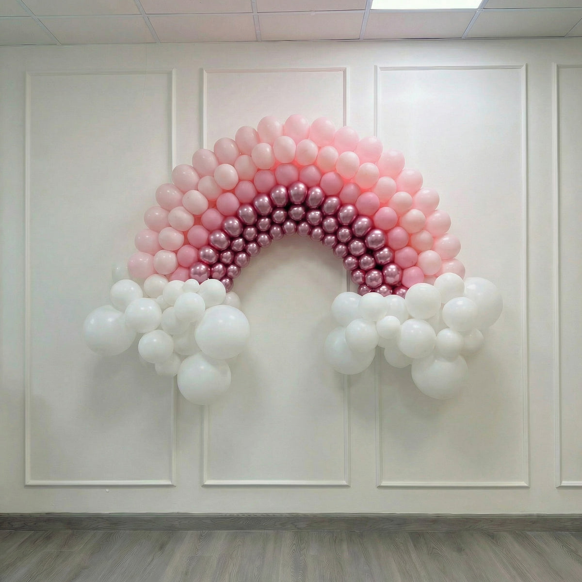 Pink Rainbow Balloon Arch