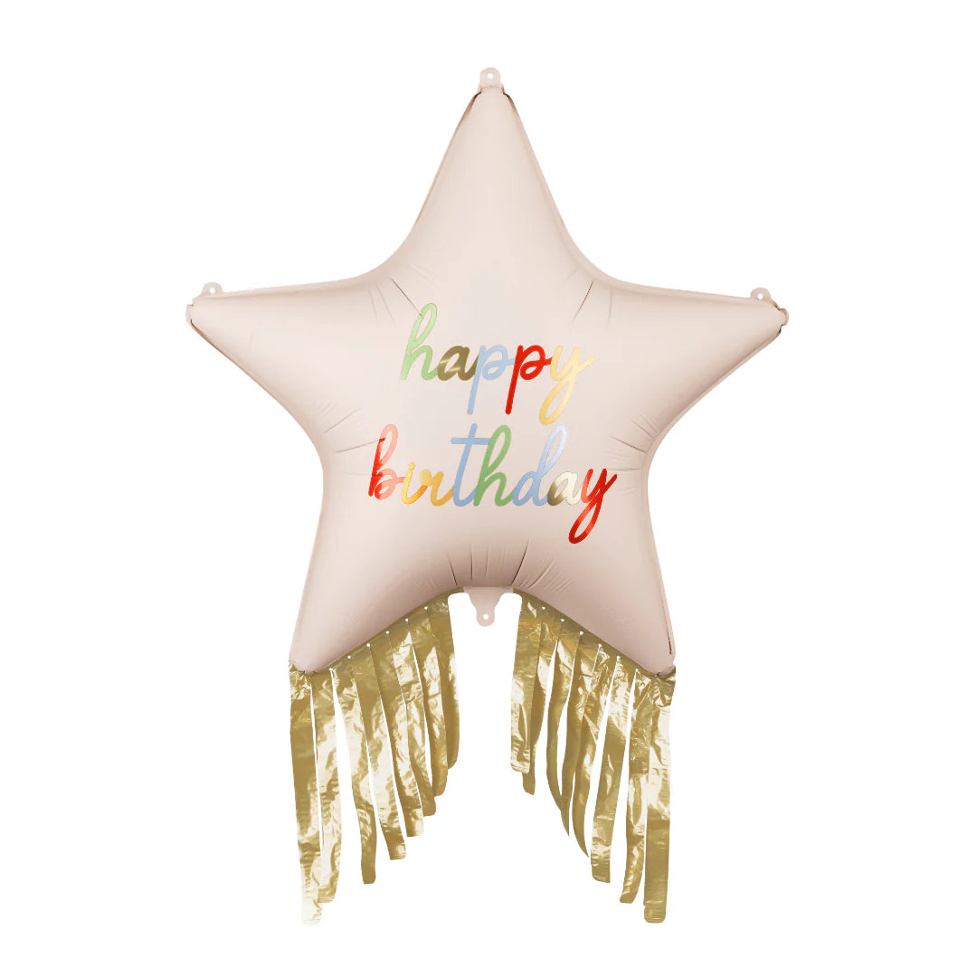 Fringe Star Happy Birthday Foil Balloon