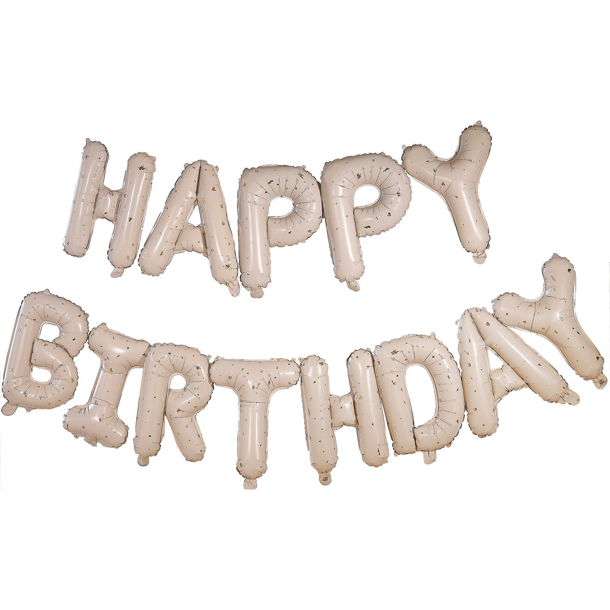 Nude and Gold Speckle Happy Birthday Balloon Bunting