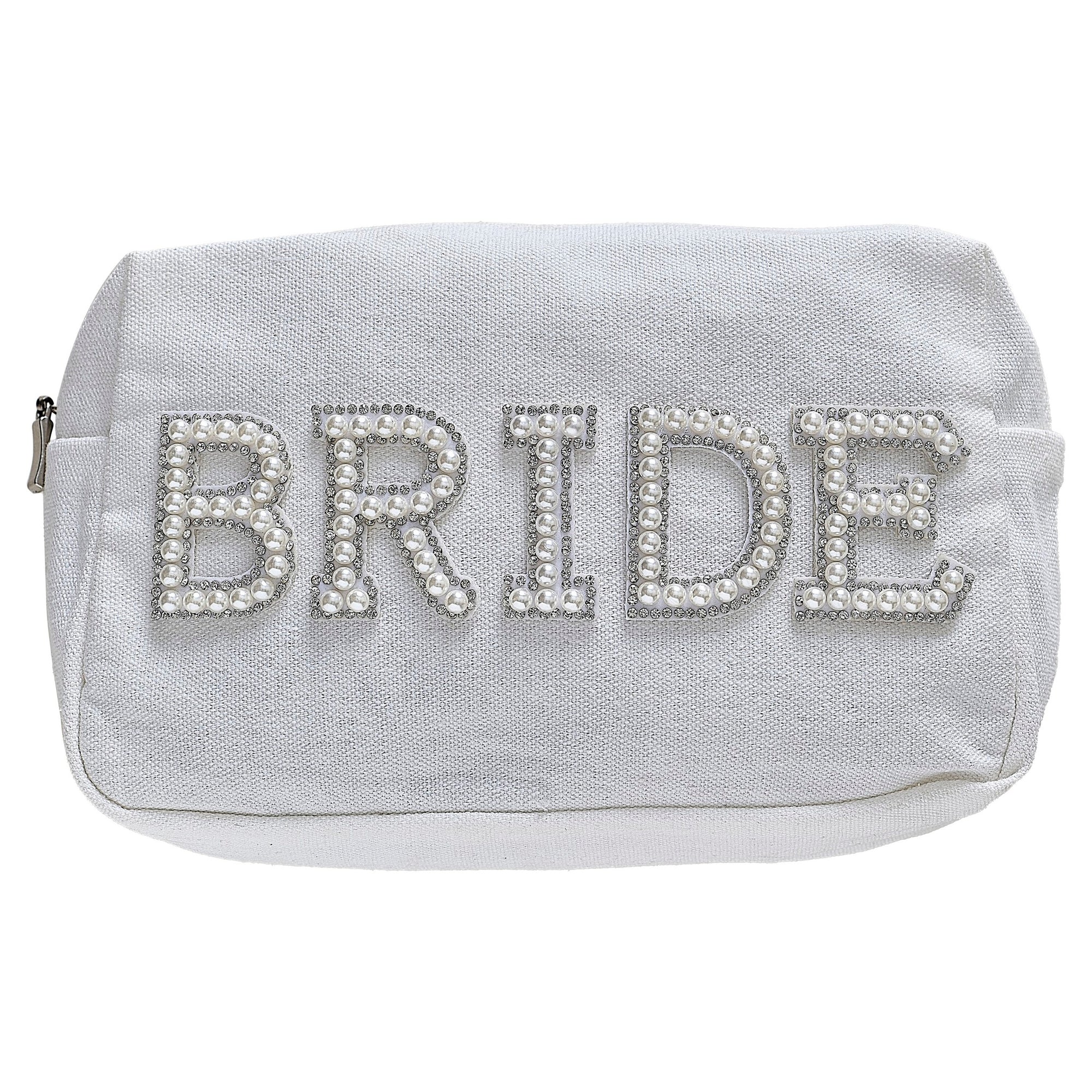 Embellished Pearl Bride Makeup Bag