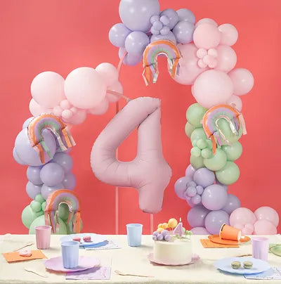 Mini Rainbow Foil Balloons with Fringe