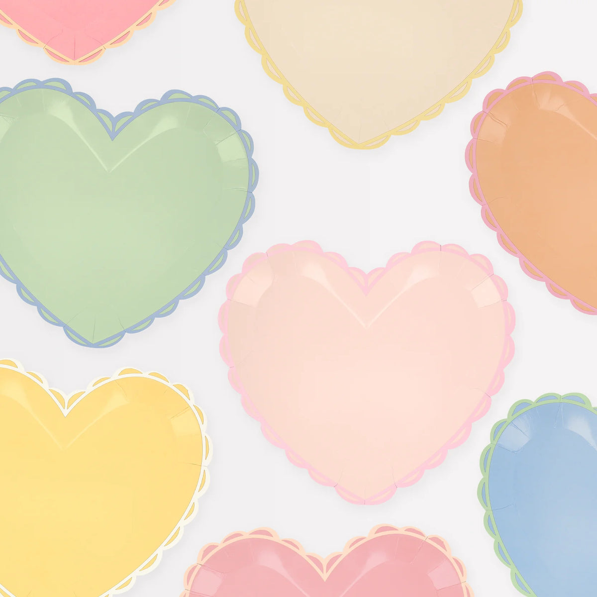 Pastel Heart Large Plates by Meri Meri