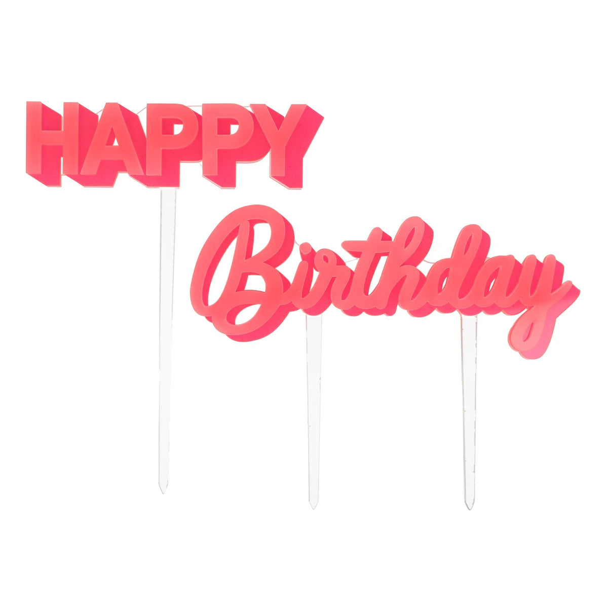 Happy Birthday Pink Acrylic Toppers by Meri Meri