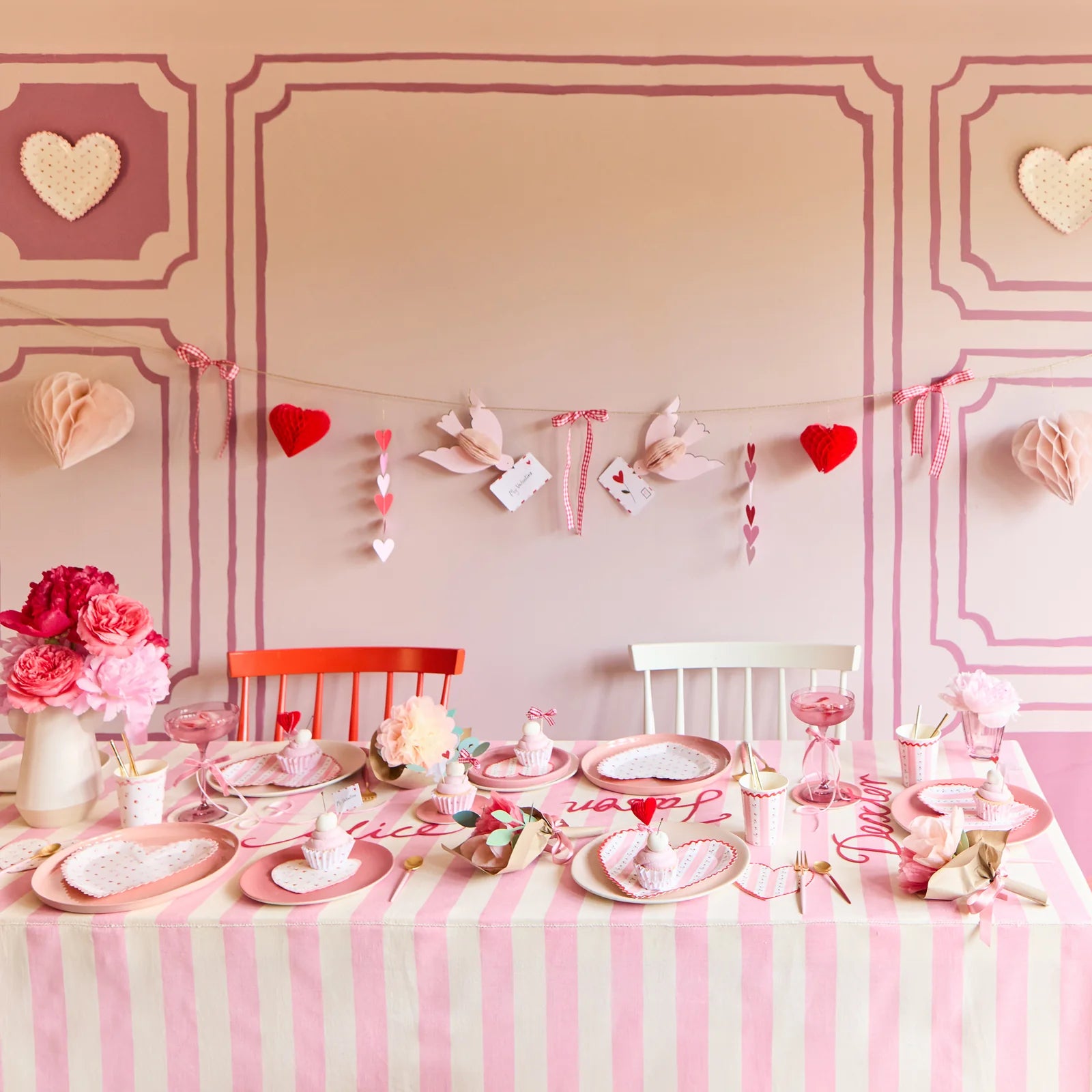 Vintage Rose Heart Plates by Meri Meri