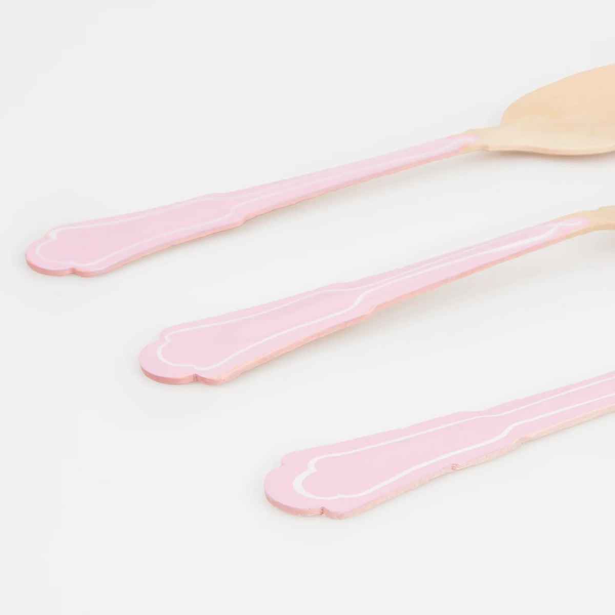 Elegant Pink Wooden Cutlery Set by Meri Meri