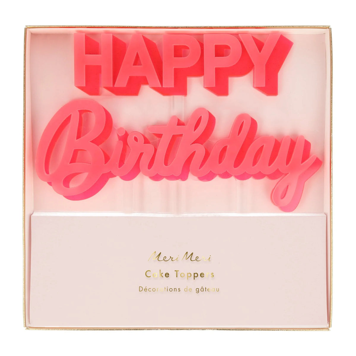 Happy Birthday Pink Acrylic Toppers by Meri Meri